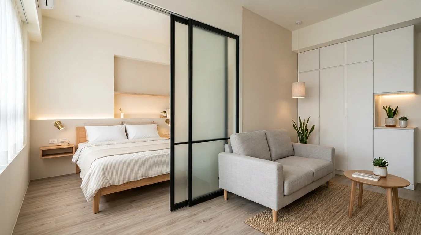 Use wood slats for a modern Japanese feel